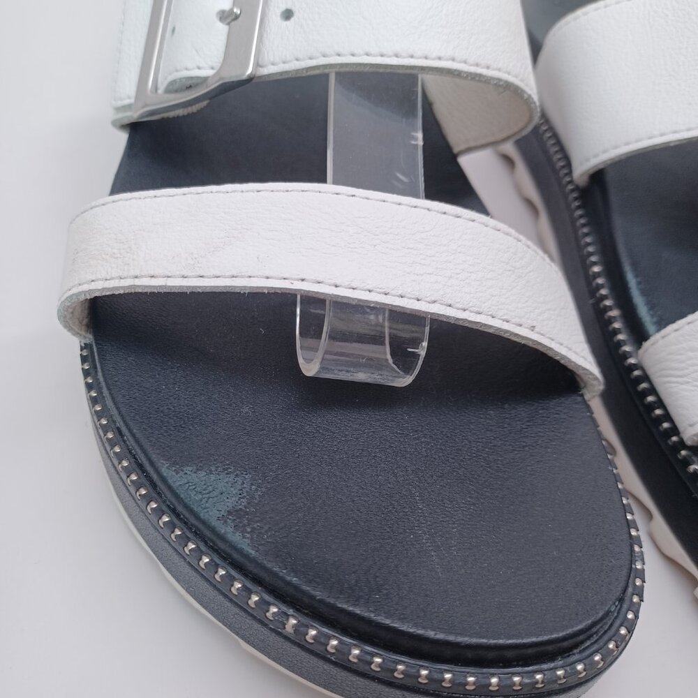 Sorel‎ Womens Sandals Roaming Two Strap Slip On Slide Wedge White Black Size 9.5 - Picture 13 of 16